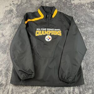 Reebok On Field Pittsburgh Steelers Super Bowl Champions Windbreaker Men's 2XL